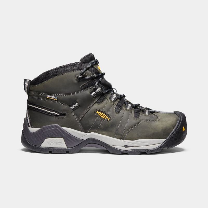 Keen Detroit Xt Mid Waterproof Steel Toe Mens Work Boots Olive/Black NZ Sale (0325-JFGXO)